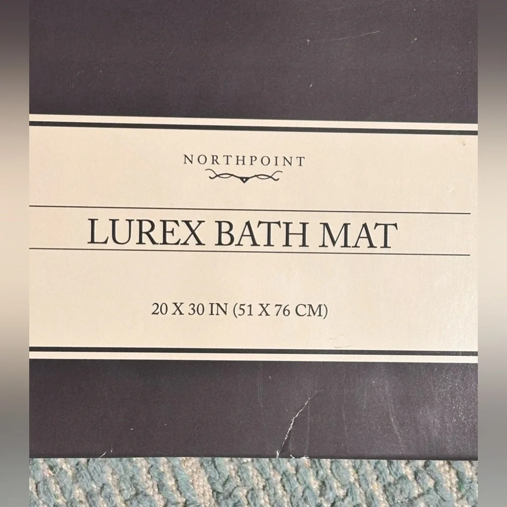 Northpoint Lurex Blue Bath Mat 20” x 30” Brand New With Tags Bed Bath and Beyond
